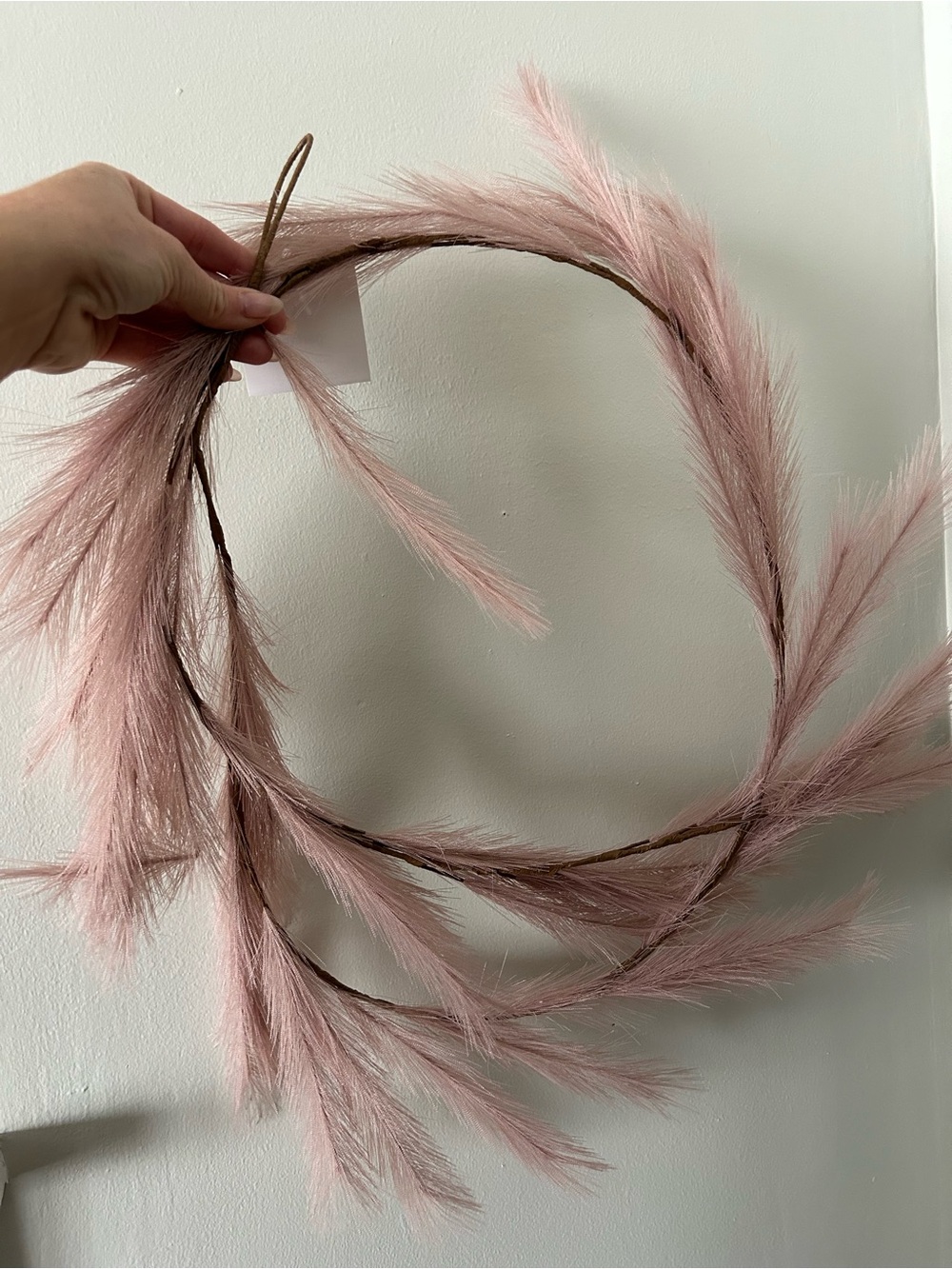 Pink Feathered Wreath Garland